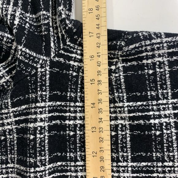 Talbots Ponte Knit Top Black White Plaid 3/4 Sleeve Womens Size Small Petite - Picture 5 of 8